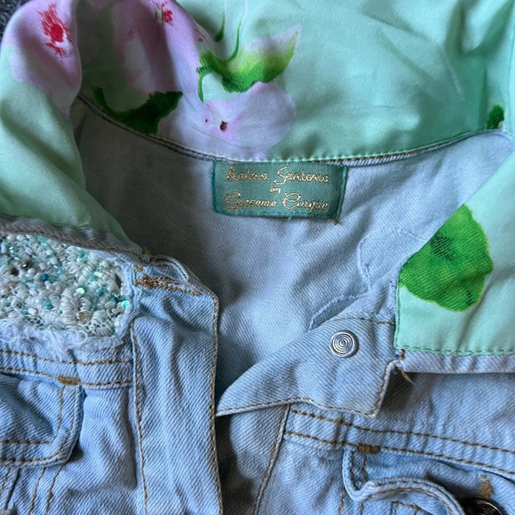 Antica Santoria Kids Sea StarFish Embroidered Jean Jacket Vest - Picture 2 of 7